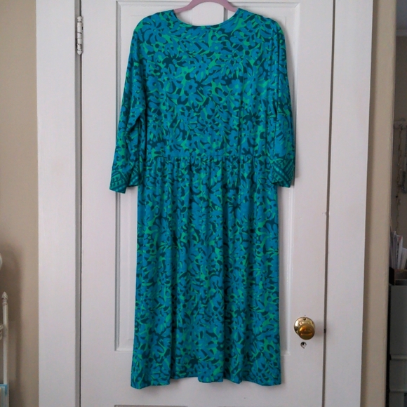 Blue & Green Patterned Designer Dress (NWT!) - Picture 7 of 8
